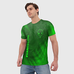 Футболка мужская Evangelion - green gradient вертикально, цвет: 3D-принт — фото 2