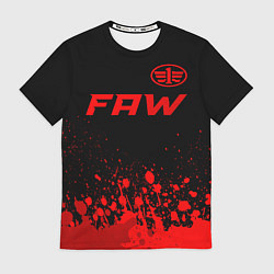 Мужская футболка FAW - red gradient посередине
