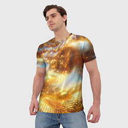 Футболка мужская Блестящая золотая текстура, цвет: 3D-принт — фото 2