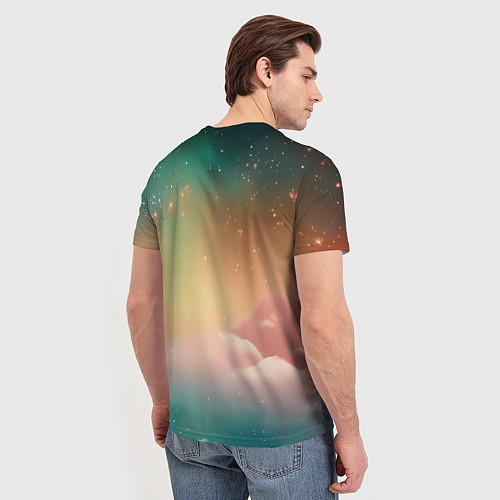 Мужская футболка Милый лисенок спит на облаке / 3D-принт – фото 4