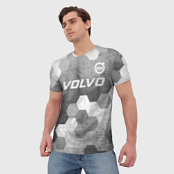 Футболка мужская Volvo - grey gradient посередине, цвет: 3D-принт — фото 2