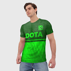 Футболка мужская Dota - green gradient посередине, цвет: 3D-принт — фото 2