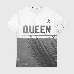 Футболка мужская Queen - white gradient посередине, цвет: 3D-принт