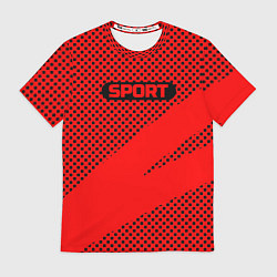 Мужская футболка Sport красно-чёрный текстурный
