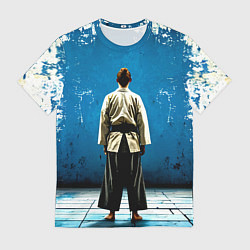 Мужская футболка Айкидоист на синем