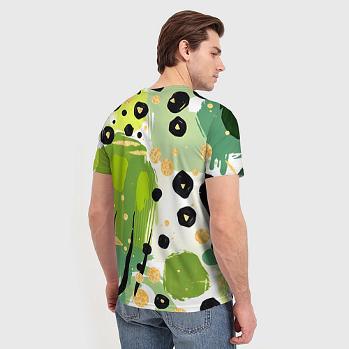 Мужская футболка Зеленый анималистичный паттерн / 3D-принт – фото 4