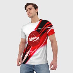 Футболка мужская Nasa абстрактные полосы, цвет: 3D-принт — фото 2