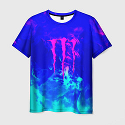 Футболка мужская Monster energy дым неоновый, цвет: 3D-принт