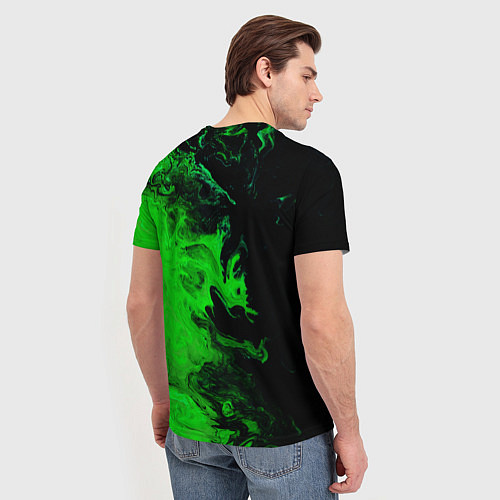 Мужская футболка Color green black / 3D-принт – фото 4