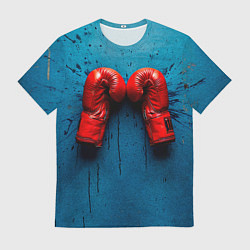 Мужская футболка Бойцовские перчатки на синем