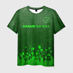 Мужская футболка Akame ga Kill - green gradient посередине