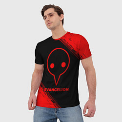 Футболка мужская Evangelion - red gradient, цвет: 3D-принт — фото 2