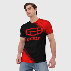 Футболка мужская Geely - red gradient, цвет: 3D-принт — фото 2