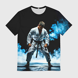 Мужская футболка Боец джиу-джитсу в дыму