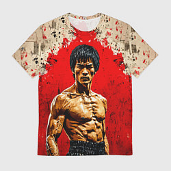 Мужская футболка Брюс Ли на красном