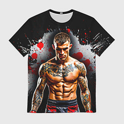 Мужская футболка Дастин Порье на черном