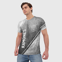 Футболка мужская Ramones - grey gradient вертикально, цвет: 3D-принт — фото 2
