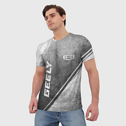 Футболка мужская Geely - grey gradient вертикально, цвет: 3D-принт — фото 2