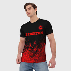 Футболка мужская Brighton - red gradient посередине, цвет: 3D-принт — фото 2