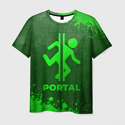 Мужская футболка Portal - green gradient