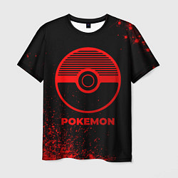 Мужская футболка Pokemon - red gradient