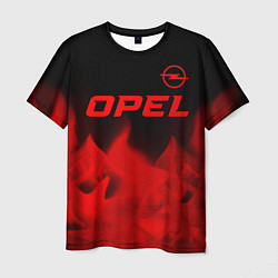 Мужская футболка Opel - red gradient посередине
