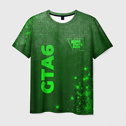 Мужская футболка GTA6 - green gradient вертикально