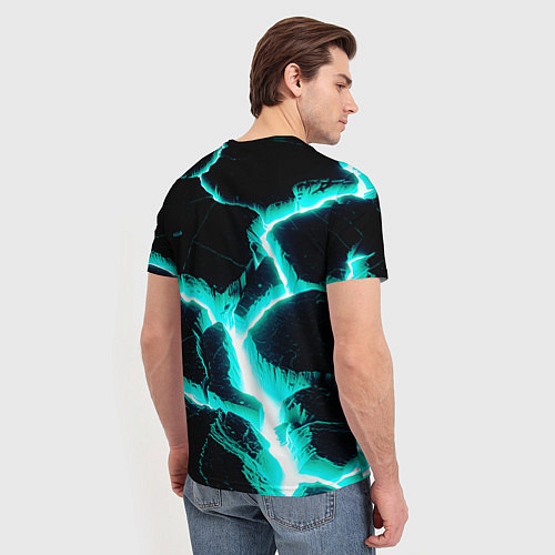 Мужская футболка Color light blue black / 3D-принт – фото 4