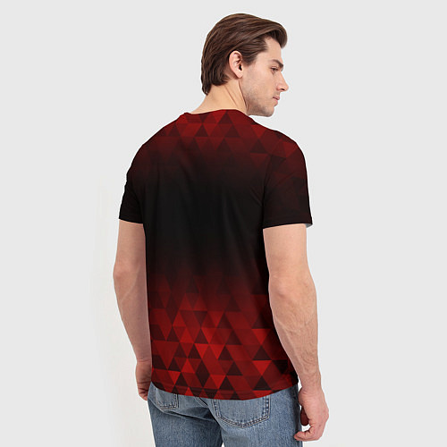 Мужская футболка BTS red poly / 3D-принт – фото 4