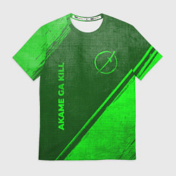 Мужская футболка Akame ga Kill - green gradient вертикально