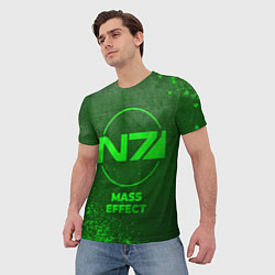 Футболка мужская Mass Effect - green gradient, цвет: 3D-принт — фото 2