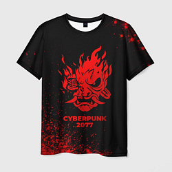 Мужская футболка Cyberpunk 2077 - red gradient