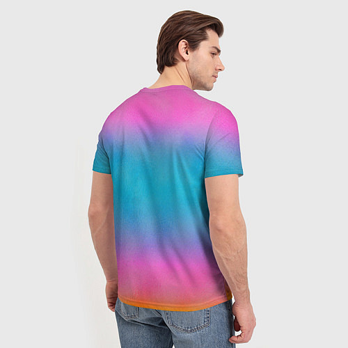 Мужская футболка Inzoi розово-голубой фон / 3D-принт – фото 4
