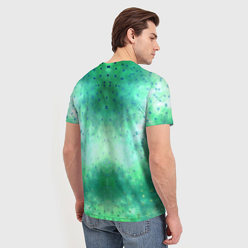 Мужская футболка Inzoi белый логотип на зеленом фоне / 3D-принт – фото 4