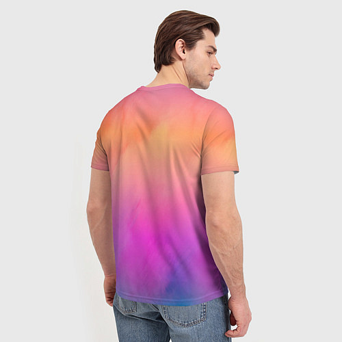 Мужская футболка Inzoi розово-оранжевый фон / 3D-принт – фото 4