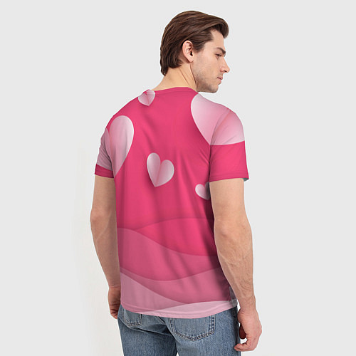 Мужская футболка Inzoi розовые сердечки / 3D-принт – фото 4