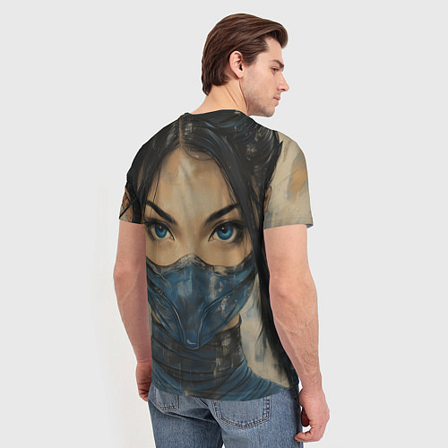Мужская футболка Портрет Китаны - Мортал комбат / 3D-принт – фото 4