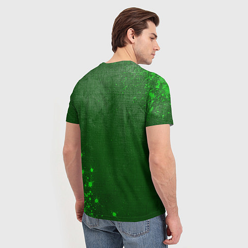Мужская футболка Ramones - green gradient вертикально / 3D-принт – фото 4
