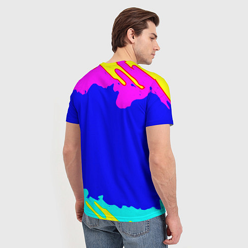 Мужская футболка Monster energy краски цветные / 3D-принт – фото 4