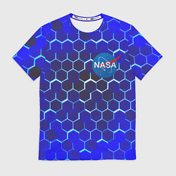 Футболка мужская Nasa голубая броня, цвет: 3D-принт
