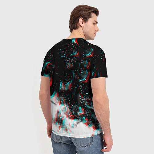 Мужская футболка Monster energy огонь глитч / 3D-принт – фото 4