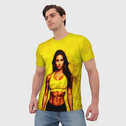 Футболка мужская Фитоняшка на желтом, цвет: 3D-принт — фото 2