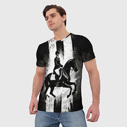 Футболка мужская Конный спорт на черном, цвет: 3D-принт — фото 2