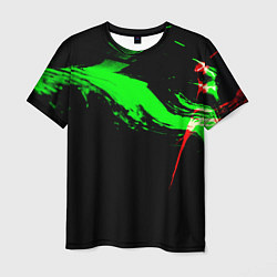 Мужская футболка Color black green red
