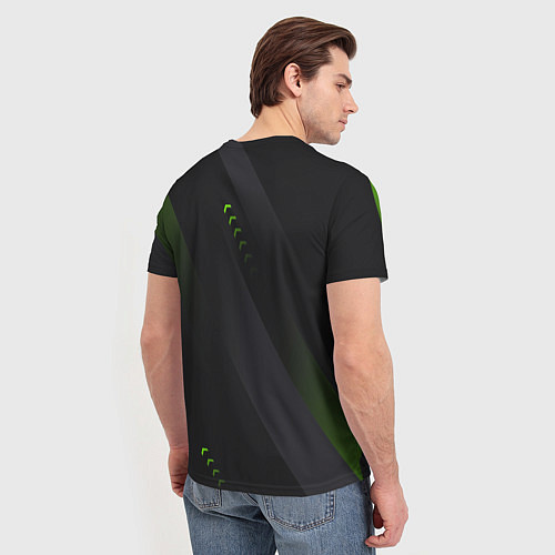 Мужская футболка Color black green / 3D-принт – фото 4