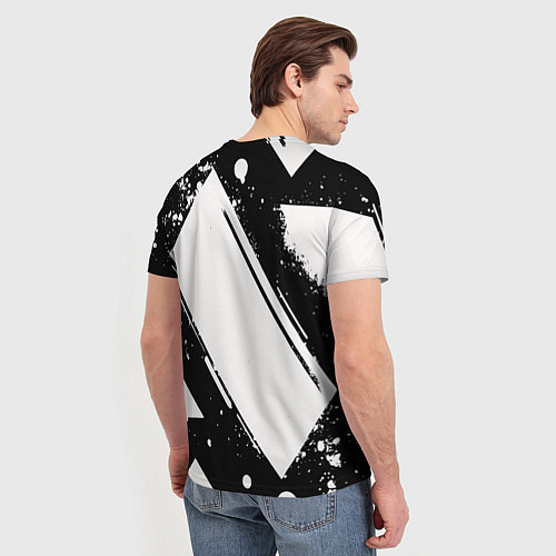 Мужская футболка Color black white / 3D-принт – фото 4