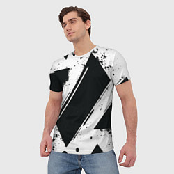 Футболка мужская Color black white, цвет: 3D-принт — фото 2