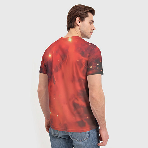 Мужская футболка Девушка в космосе в костюме чужого / 3D-принт – фото 4