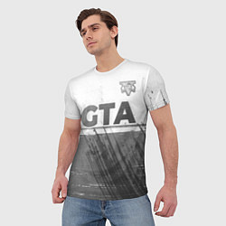 Футболка мужская GTA - white gradient посередине, цвет: 3D-принт — фото 2