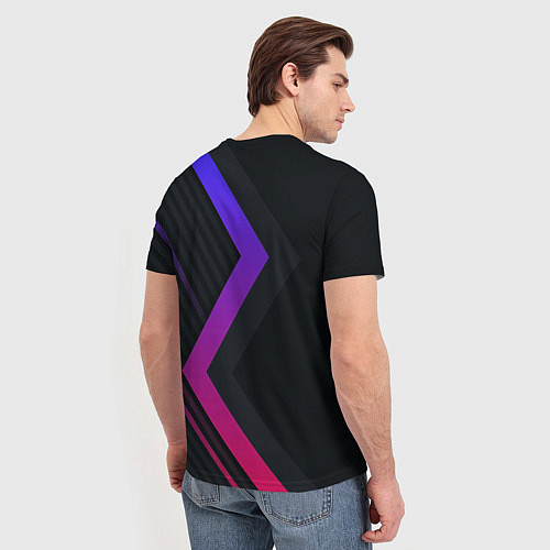 Мужская футболка Color black line / 3D-принт – фото 4